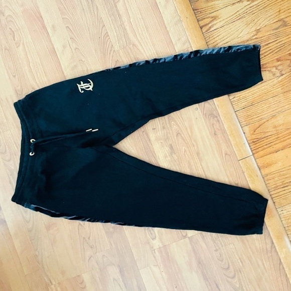 Juicy Couture black velvet stripe joggers size small - Picture 2 of 3